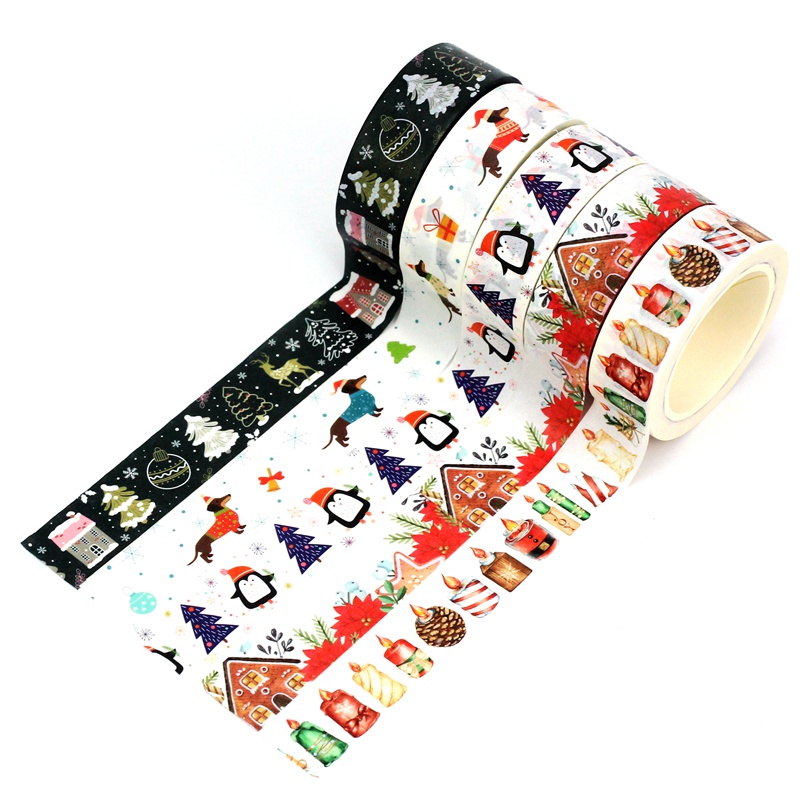 Home Fragrance Gingerbread - ギフト、マスキングテープ、キャンドルダックスフント、クリスマス文房具、デコ、冬、新しい、1個、10m、2023用のジンジャーブレッドハウステープ