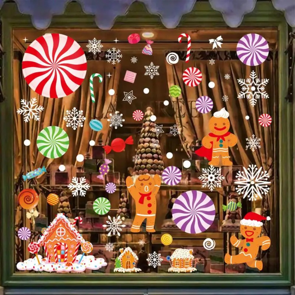 Home Fragrance Gingerbread - ジンジャーブレッドハウス キャンディステッカー ジンジャーブレッドマン ウィンドウステッカー クリスマスクリング クリスマスウィンドウステッカー