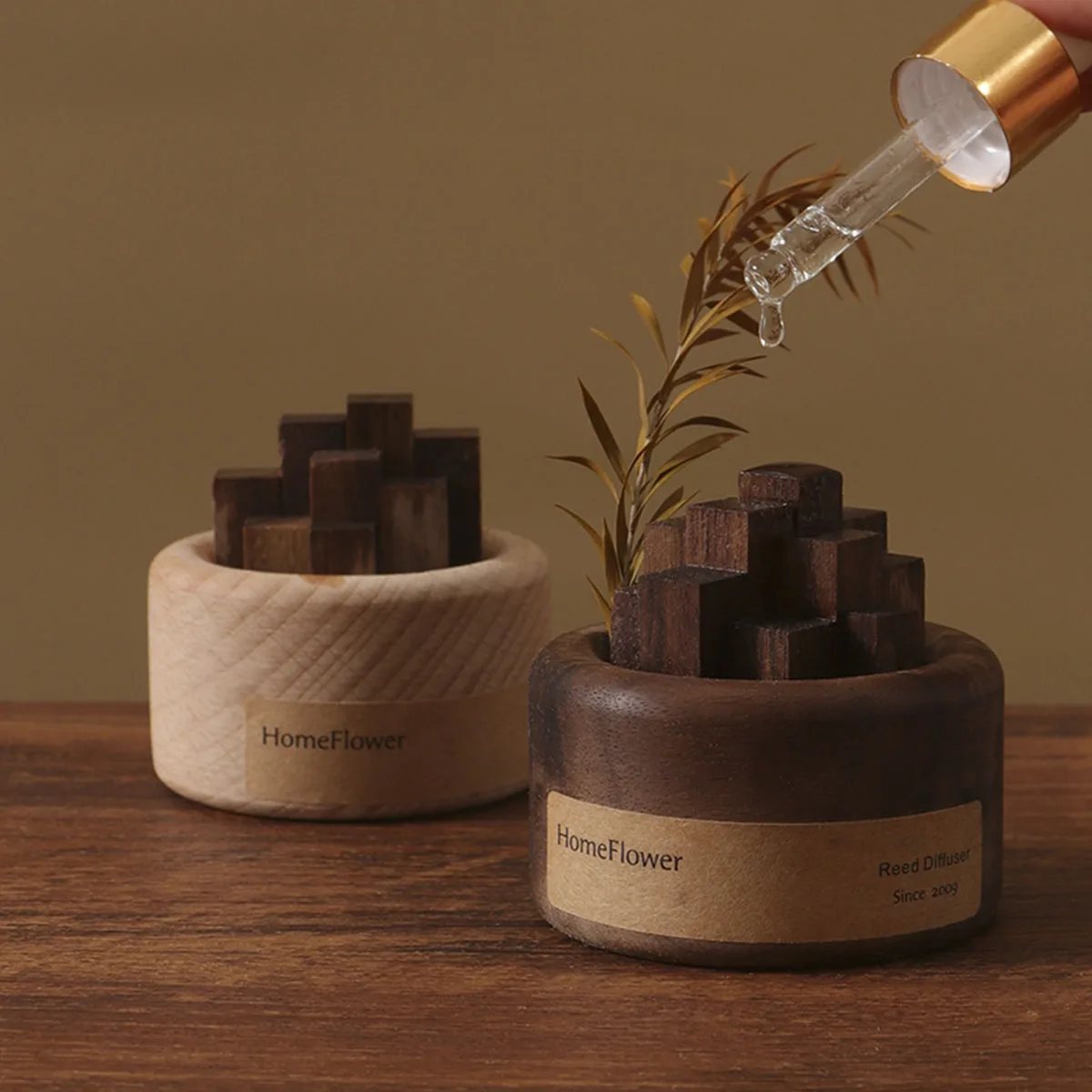 Home Fragrance Brands - エッセンシャルオイルのない家庭用フレグランスディフューザー、木製の香り、ユニークな木のアート、ワイヤレスアロマ、家の装飾、ママと女性のためのアロマテラピーのギフト、1個