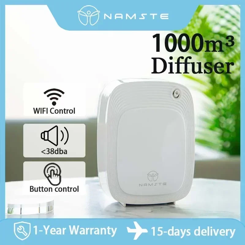 Home Fragrance Diffuser Oil - Namste 1000m³ アロマディフューザーマシン 200ML 容量エッセンシャルオイル空気清浄機フレグランスオイルディフューザーホームエアフレッシュナーホット