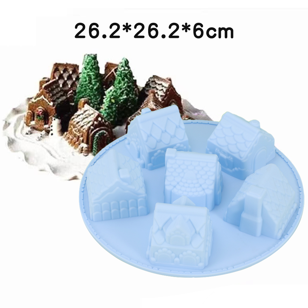 ジンジャーブレッドハウスシリコンケーキモールド、6キャビティ - Home Fragrance Gingerbread のレビューと価格