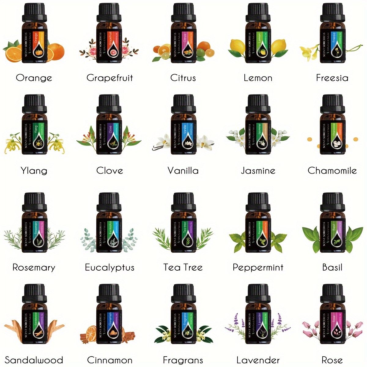 20個/セット エッセンシャルオイルセット ラベンダー ユー - Home Fragrance Diffuser Oil のレビューと価格